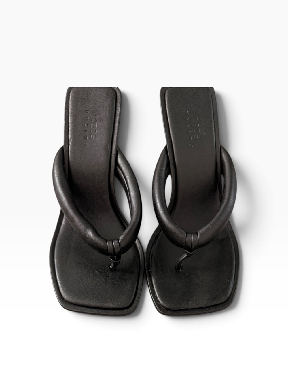 ASOS Black Padded Loop Thong Sandals